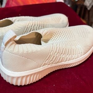 Women's Cream Slip-On Sneakers